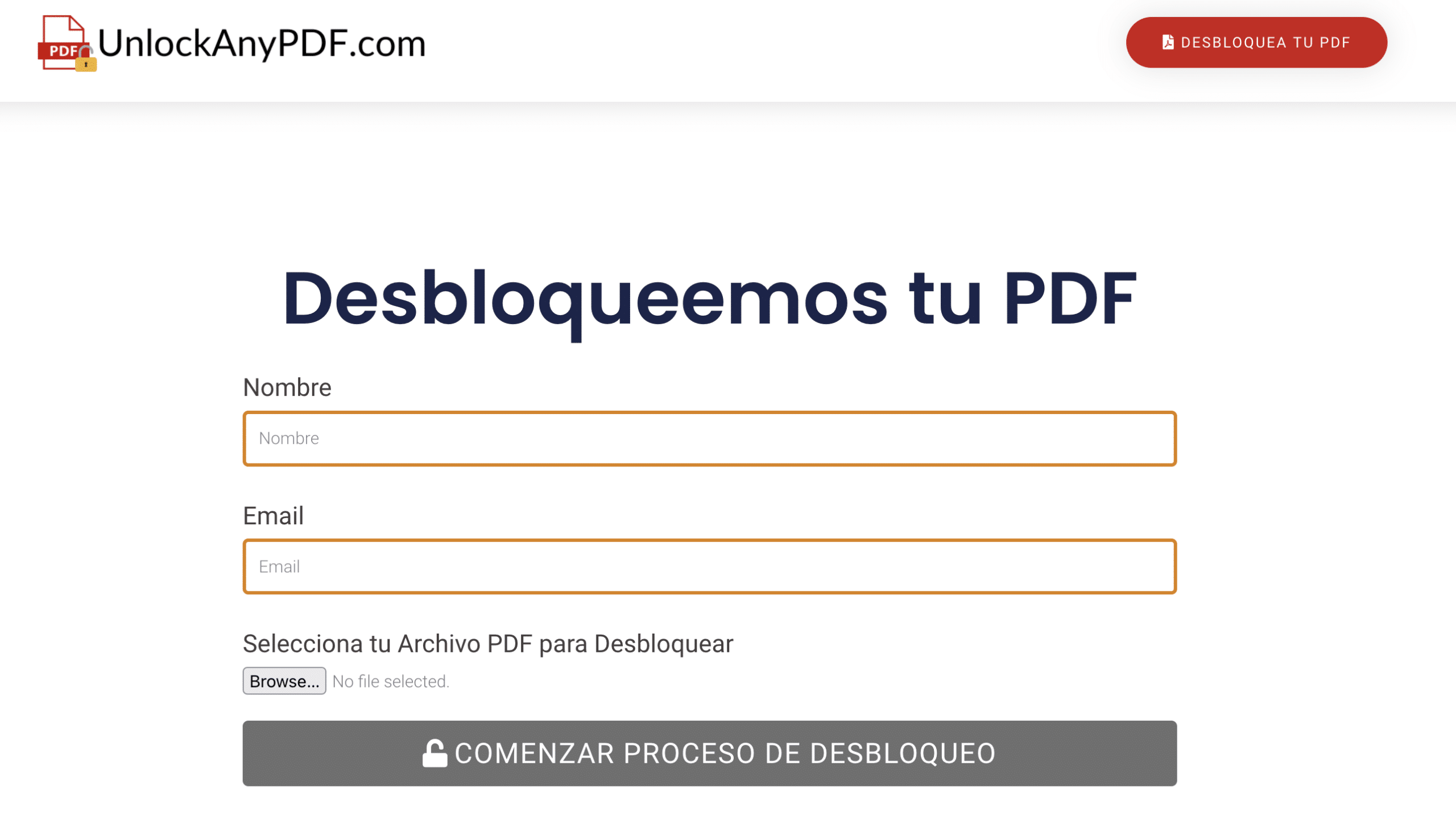 Entra a la plataforma para empezar el proceso de desbloqueo de tu archivo PDF protegido